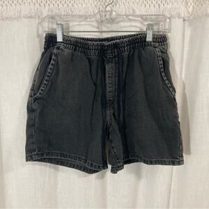 BDG black distressed denim comfy pull-on shorts 100% cotton slant pockets size S